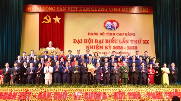 Đại hội Đảng bộ tỉnh Cao Bằng lần thứ XX nhiệm kỳ 2025-2030: 55 đồng chí trúng cử Ban Chấp hành Đảng bộ tỉnh